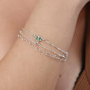 Pulseira tripla borboleta colorida elos corações