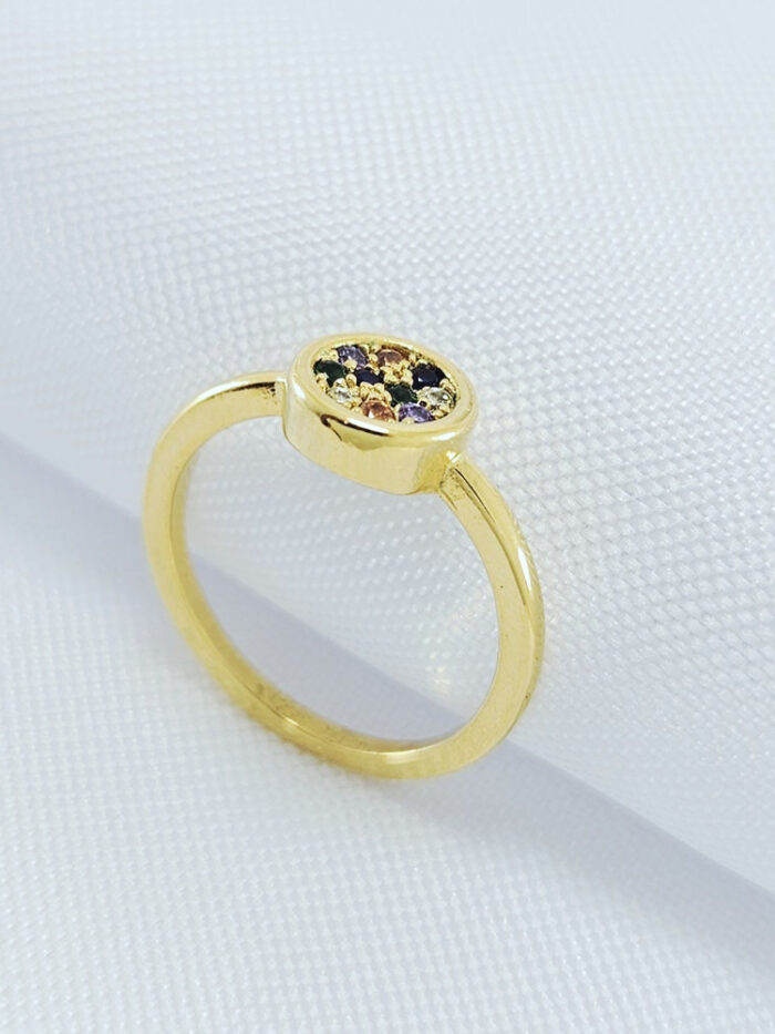 Anel infantil pedrinhas coloridas