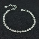 Pulseira losângo com  pedra cristal