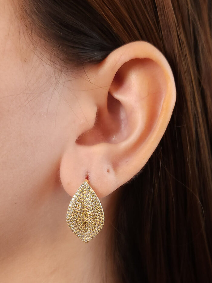 Brinco flor cravejada