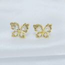 Brinco borboleta com cristais cravejado