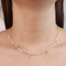 Gargantilha riviera com borboletas cravejada