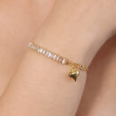 Pulseira riviera com pedras baguete elos martelados