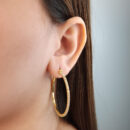 Argola fio cravejado em zircônia