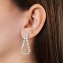 Brinco gota pedra navete