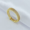 Anel duplo com fio cravejado