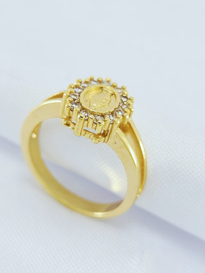 Anel Nossa Senhora das graças detalhe cravejado