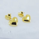 Brinco coração boleado duplo