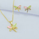 Conjunto infantil libélula colorido vazado