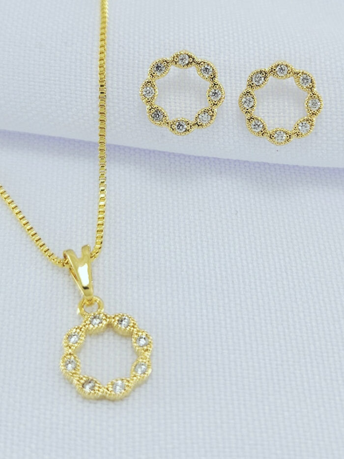 Conjunto infantil círculo cravejado