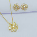 Conjunto flor vazado com cristais