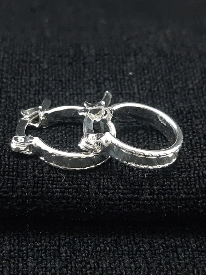 Brinco Argola prateada detalhada