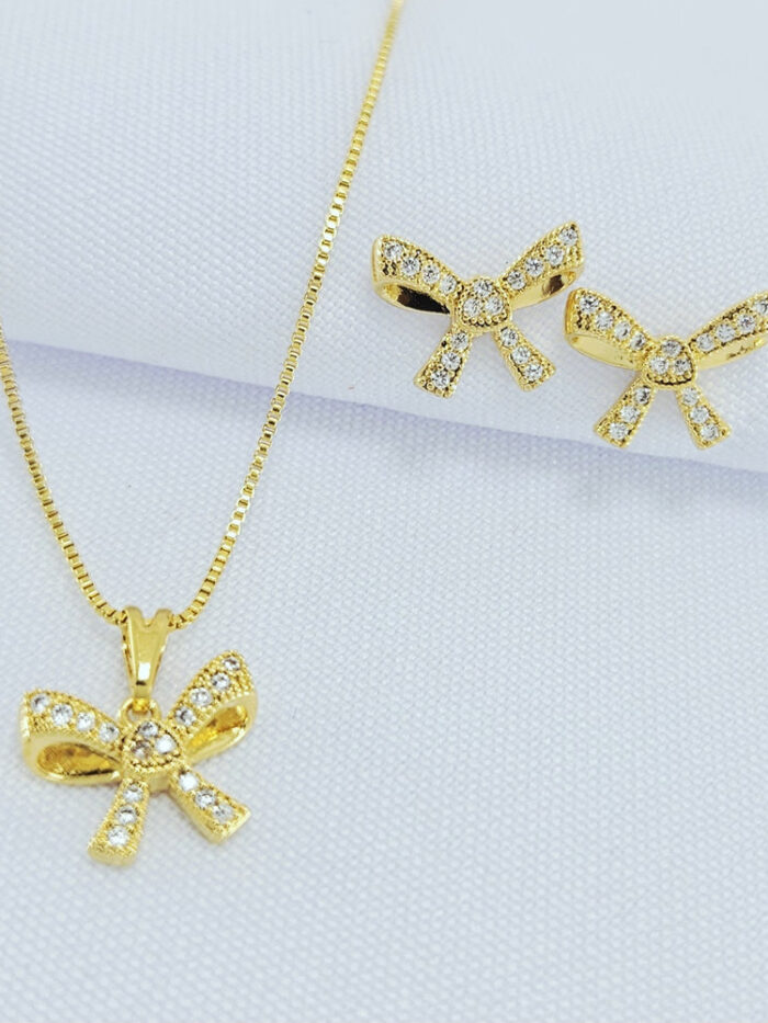 Conjunto laço com zircônia