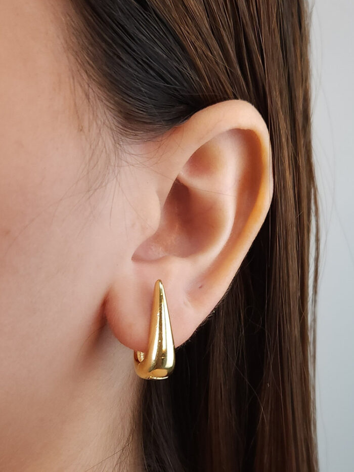 Brinco gota boleado dourado