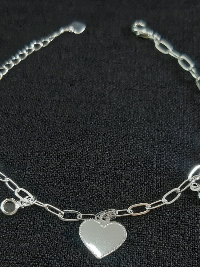 Pulseira elos vazado com coração