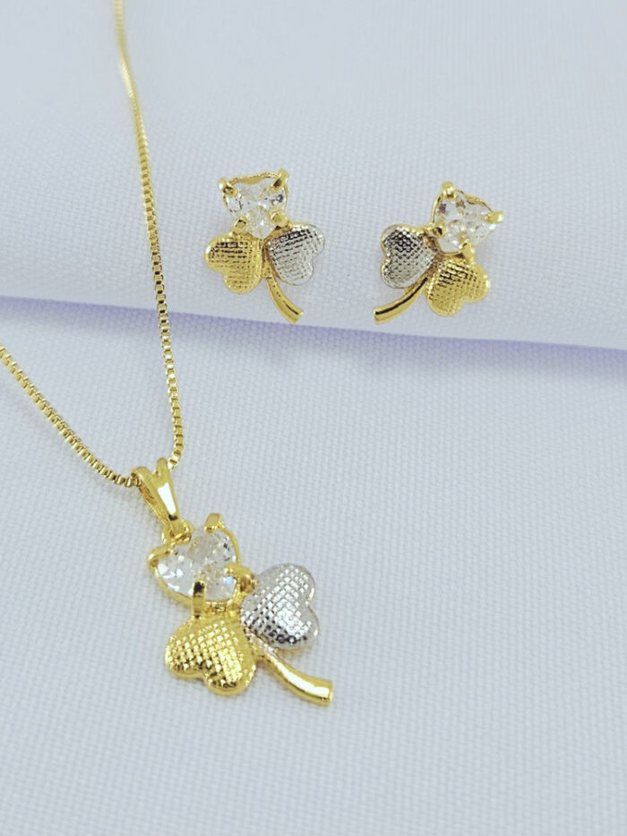 Conjunto flor pétalas com coração