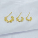 Brinco trio de argola aberto estrela dourado