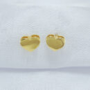 Brinco coração chapeado dourado