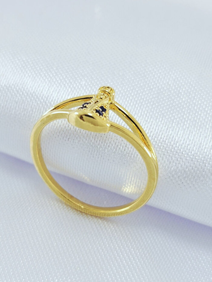 Anel Nossa Senhora Aparecida com pedras azuis