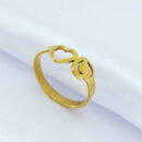 Anel coração duplo vazado