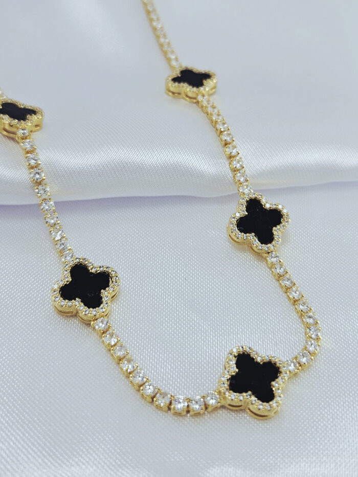 Choker fio riviera com trevo