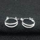 Argola infantil dois fios liso prateado - IVOPITA