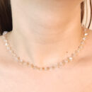 Gargantilha chocker com pedras rosé