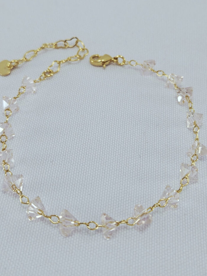 Pulseira com pedras rosé