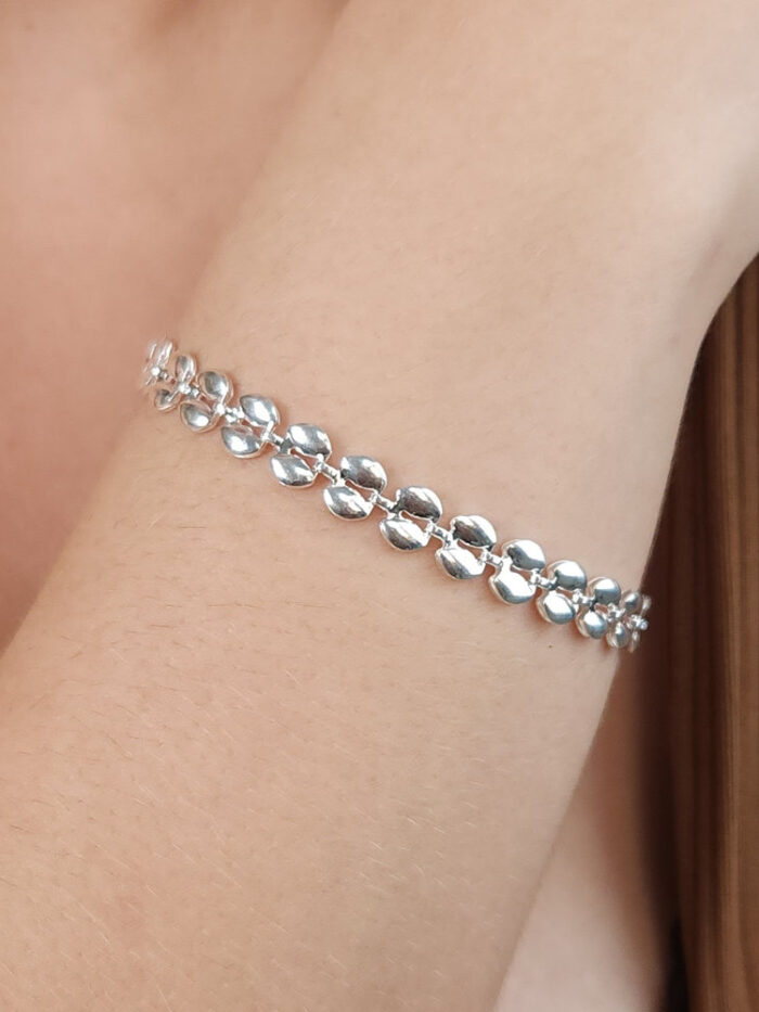 Pulseira elo oval duplo