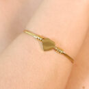 Bracelete com coração chapeado dourado