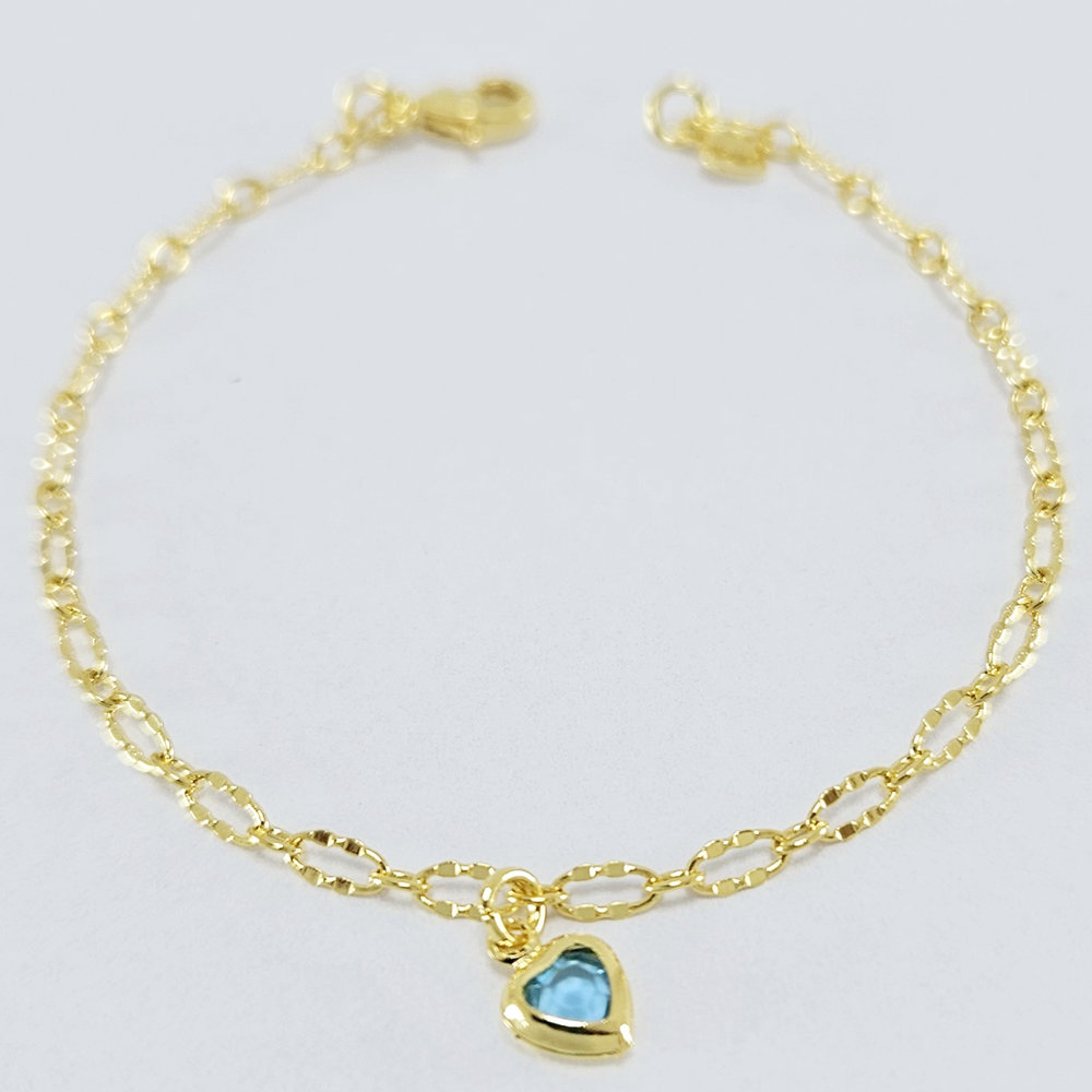 Pulseira infantil com coração pêndulo - Imagem 3