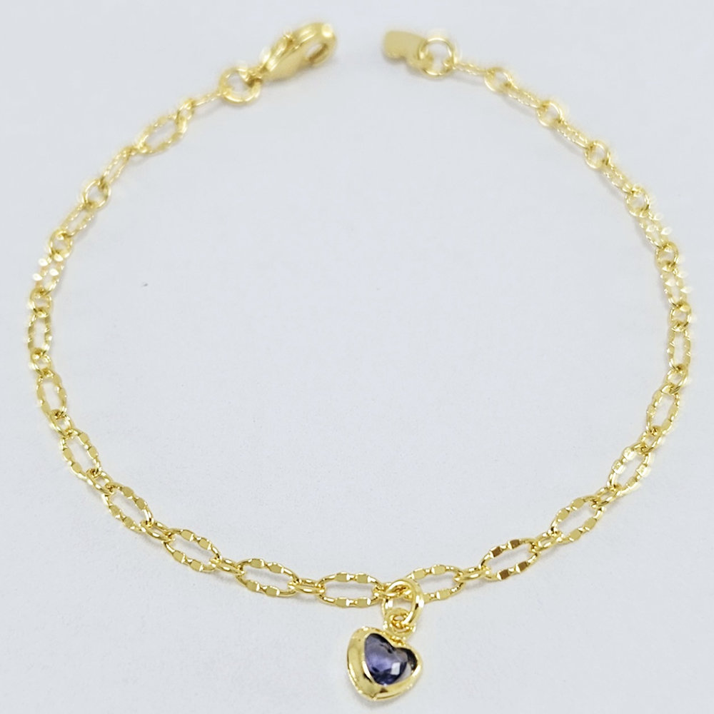 Pulseira infantil com coração pêndulo - Imagem 2