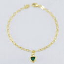 Pulseira infantil com coração pêndulo