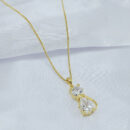 Gargantilha veneziana com pingente gato cristal