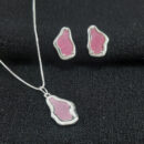 Conjunto orgânico rosa esmaltado