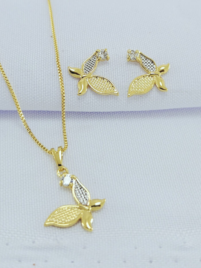 Conjunto borboleta detalhada com ponto de luz