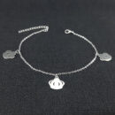 Tornozeleira  com pingentes de coroa vazada