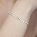 Pulseira riviera pedras redondos com borda lisa