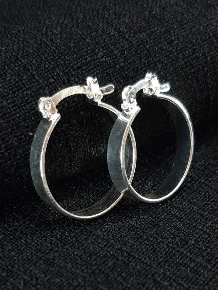 Argola prateada lisa fechado