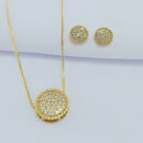 Conjunto rendondo cravejado com zircônia