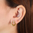 Brinco base cravejado com círculo vazado