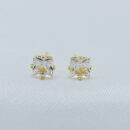 Brinco quadrado pedra cristal