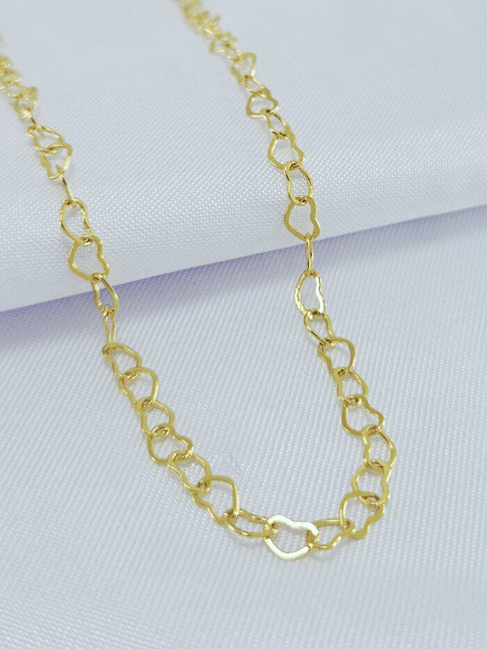 Gargantilha corações elos liso