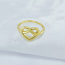 Anel coração com fio entrelaçado
