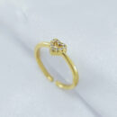 Anel Regulável fio liso com coração cravejado