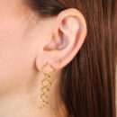 Brinco fios ondulados dourado