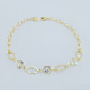 Pulseira elos vazados com coração cristal