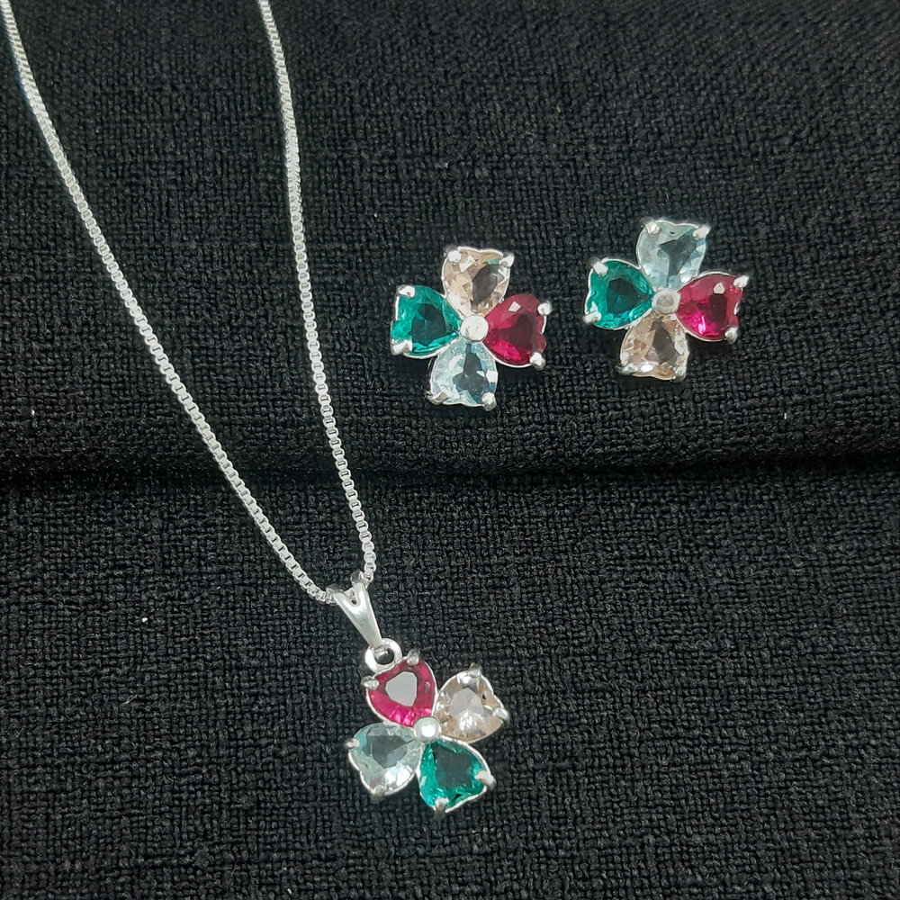 Conjunto flor colorida