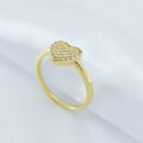 Anel coração cravejado