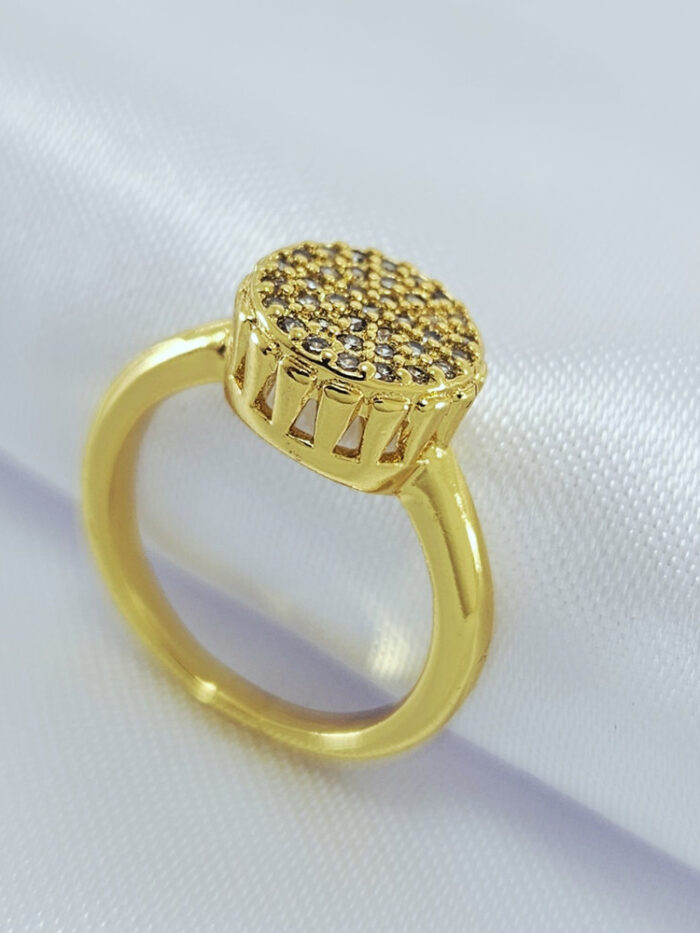 Anel chuveiro redondo cravejado